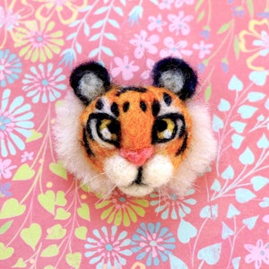 Felted Tiger Pin Brooch