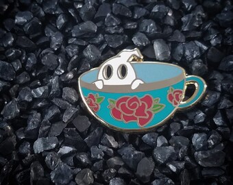 Ghos-tea-ly Tea Cup Hard Enamel Pin