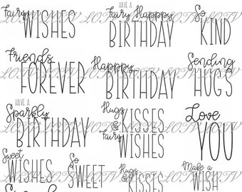 LOTV Digi Stamp Set - Fairy Sentiments, Digital