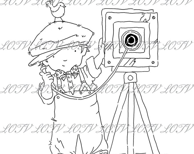 LOTV Digi Stamp - AS - Vintage Boys - Watch the Birdie, JPEG, Digital