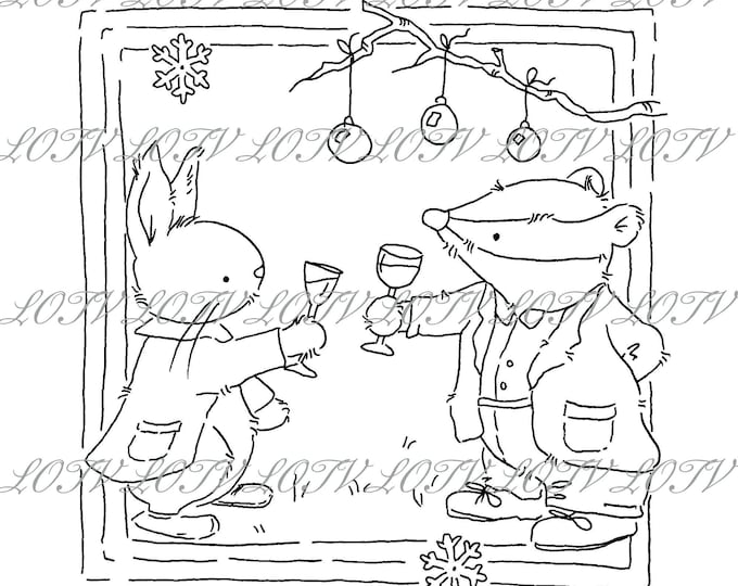 Lotv Digi Stamp - KG - Christmas Cheers, Jpg. Christmas, Festive, Noel, Digital, Artwork