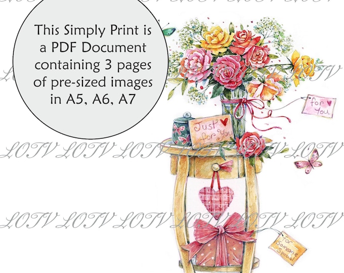 Lili of the Valley Full Colour Simply Print - Floral Gifts - Floral, Spring, 3 Page PDF Ready to Print Document, Digital