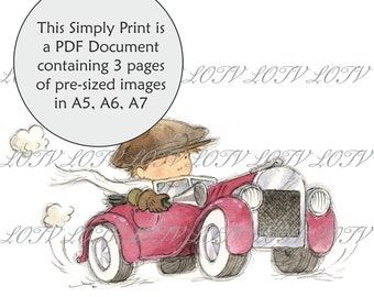 LOTV Full Colour Simply Print - AS - Toot Toot, 3 Page PDF Ready to Print Document, Digital