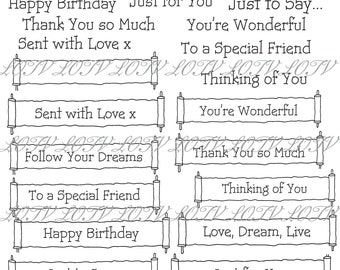 LOTV Digi Stamp Set - Sentiments and Scroll, Digital