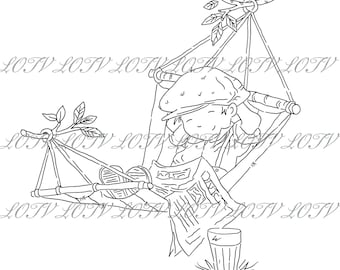 LOTV Digi Stamp - AS - Vintage Boys - Sunday Papers, JPEG, Digital