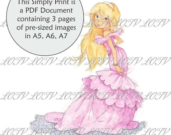 Lili of the Valley Full Colour Simply Print - AS - Belle, Girl, Fairytale, 3 Page PDF Ready to Print Document, Digital