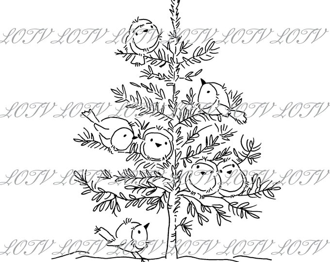 Lili of the Valley Digi Stamp - IH - Snowy Robins, JPEG, Christmas, Xmas, Noel, Festive, Digital