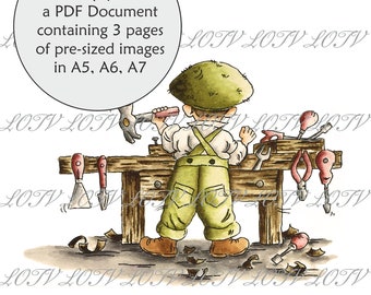 LOTV Full Colour Simply Print - AS - The Workbench, 3 Page PDF Ready to Print Document, Digital