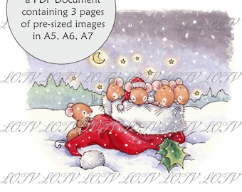 LOTV Full Colour Simply Print - IH - Squeaky Hat, Christmas, 3 Page Ready to Print PDF Document, Digital