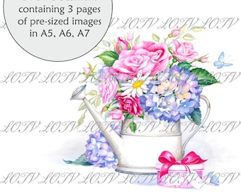 Lili of the Valley Full Colour Simply Print - Pretty Gifts - Pretty Flowers, 3 Page PDF Ready to Print Document, Digital