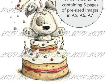 Lili of the Valley Full Colour Simply Print - CG - Surprise, Dog, Birthday, Cake, 3 Page PDF Ready to Print Document, Digital