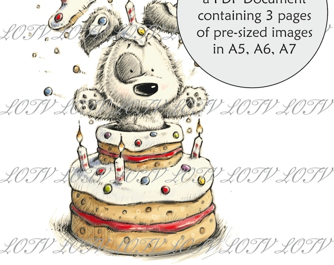 Lili of the Valley Full Colour Simply Print - CG - Surprise, Dog, Birthday, Cake, 3 Page PDF Ready to Print Document, Digital