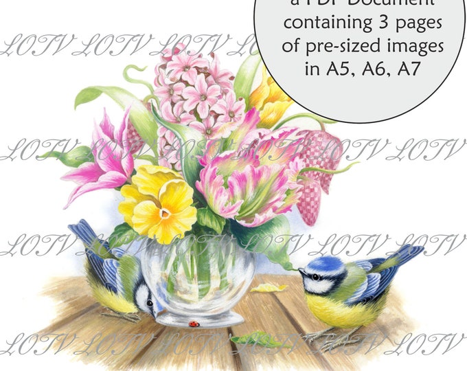 Lili of the Valley Full Colour Simply Print - Spring Blooms - Pretty Flowers, 3 Page PDF Ready to Print Document, Digital