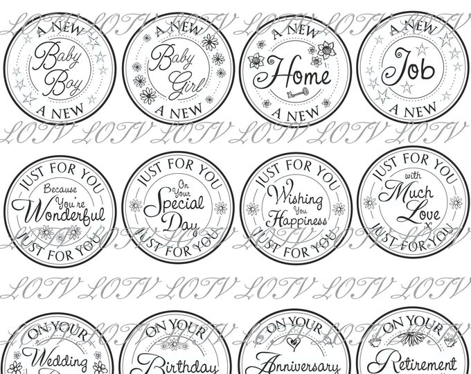 LOTV Digi Stamp Set - For You Circular Sentiments, Digital