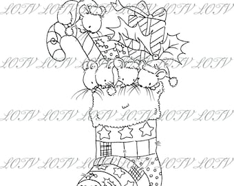 Lili of the Valley Digi Stamp - IH - Squeaky Stocking, JPEG, Christmas, Xmas, Noel, Festive, Digital