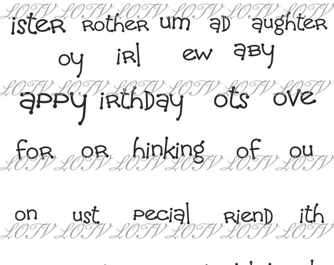 LOTV Digi Stamp Set - Alphawords to go with Alphabear letters, Digital