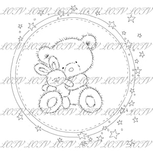 LOTV Digi Stamp - Peluche estrellado, JPEG, Bebé, Nuevo Bebé, Nacimiento, Digital
