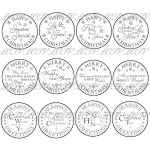 LOTV Digi Stamp Set - Sentimientos circulares navideños, Digital