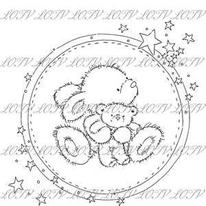 LOTV Digi Stamp - Conejito Estrellado, JPEG, Bebé, Nuevo Bebé, Nacimiento, Digital