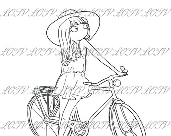 Lotv Digi Stamp - Thoroughly Modern Misses, JPEG, June, Summer, Teenager, Relaxing, Digital