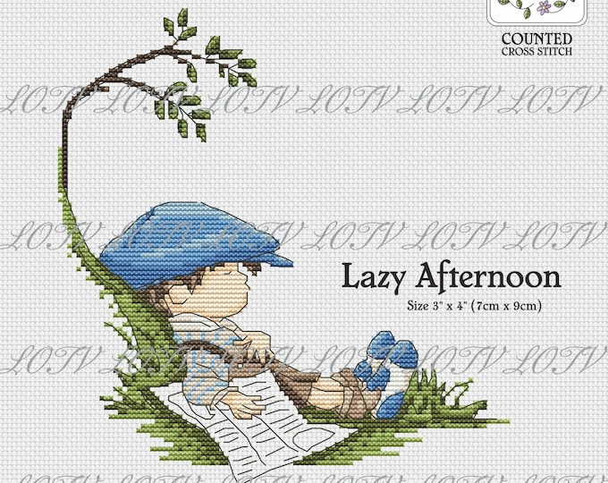 Lazy Afternoon - Cross Stitch Downloadable Chart - PDF Pattern