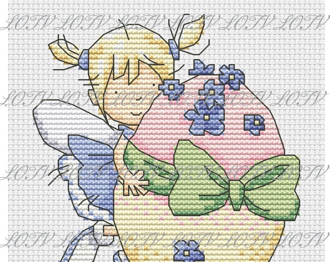 March Fairy - Cross Stitch Downloadable Chart - PDF Pattern