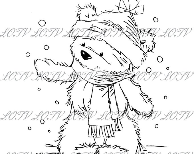 Lili of the Valley Digi Stamp - CG - James In the Snow, JPEG, Christmas, Xmas, Noel, Festive, Snow, Digital