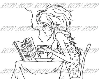 LOTV Digi Stamp - AS - Jasmine Coffee, JPEG, Niñas, Adolescente, Cumpleaños, Mujer, Digital