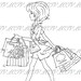INSTANT DOWNLOAD.  Lili of the Valley Digi Stamp - Jasmine Shopping, JPEG, Girls, Teenager, Birthday, Female, Digital