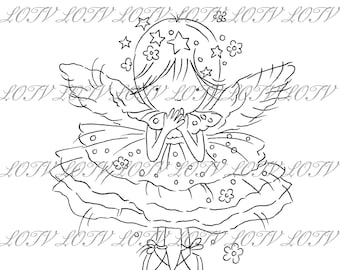 LOTV Digi Stamp - AS - Fairy Lily Sparkle, JPEG, Cute, Girl, Birthday, Sweet, Fairy, Female, Digital, Artwork