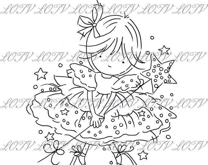 LOTV Digi Stamp - AS - Fairy Lily Magic, JPEG, Cute, Girl, Birthday, Sweet, Fairy, Female, Digital, Artwork