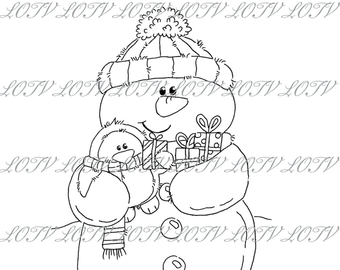 Lili of the Valley Digi Stamp - North Pole Snowman, JPEG, Christmas, Xmas, Noel, Festive, Snow, Digital