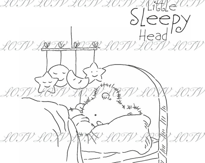 LOTV Digi Stamp - IH - Little Sleepy Head, JPEG, Bear, Digital