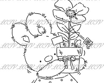 Lili of the Valley Digi Stamp - IH - Spring Bloom, JPEG, Easter, Bunny, Flowers, Digital, Artwork