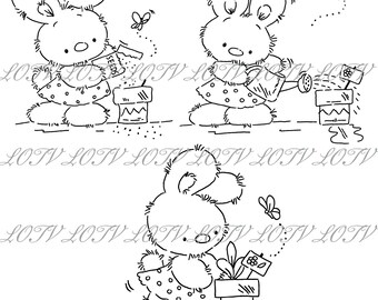 Lili of the Valley Digi Stamp - IH - Grown with Love, JPEG, Easter, Bunny, Flowers, Digital, Artwork