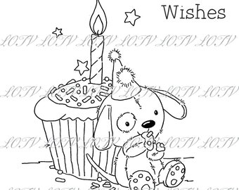 LOTV Digi Stamp - AS - Cupcake Party - Doggie, Digital