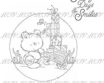 Lotv Digi Stamp - IH - Sunny Days and Smiles, JPEG, Bear, Digital