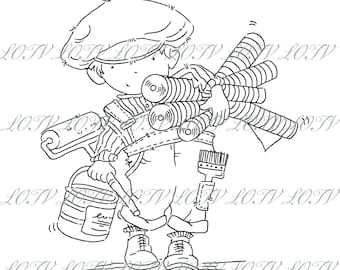 LOTV Digi Stamp - AS - Vintage Boys - Wallpaper Paste, JPEG, Digital