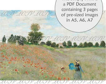 LOTV Full Colour Simply Print - Poppy Field near Argenteiul 1873 - Claude Monet - 3 Page PDF