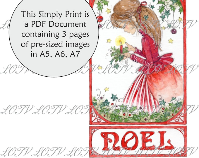 Lili of the Valley Full Colour Simply Print - AS - Seasons Girls Noel, 3 Page PDF Ready to Print Document, Digital
