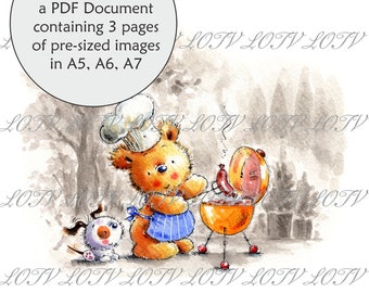 LOTV Full Colour Simply Print - IH - Top Chef, 3 Page PDF Ready to Print Document, Digital
