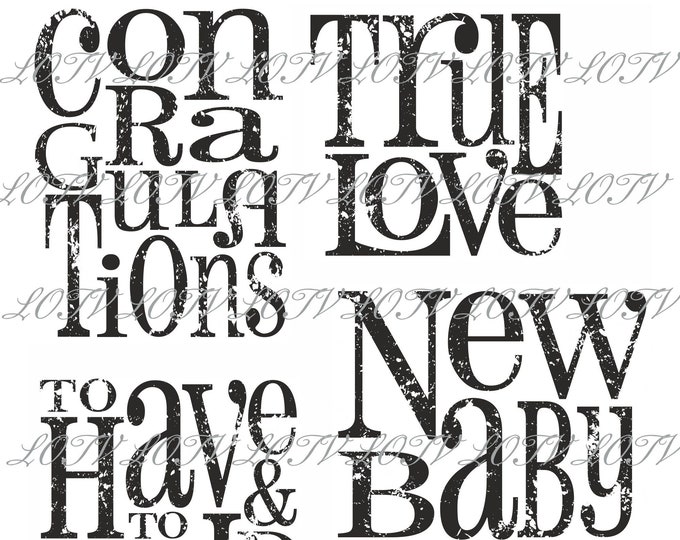 LOTV Digi Stamp Set - Statements Congratulations, Digital