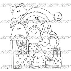 LOTV Digi Stamp - Weihnachtsmann und Freunde, JPEG, Weihnachten, Xmas, Noel, Festlich, Schnee, Digital