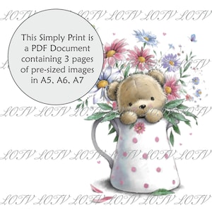 LOTV tout simplement impression couleur - image de synthèse - pichet de fleurs James - document PDF prêt à imprimer de 3 pages, numérique