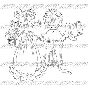 Lotv Digi Stamp - AS - Panna młoda i pan młody. Jpg, Cyfrowy
