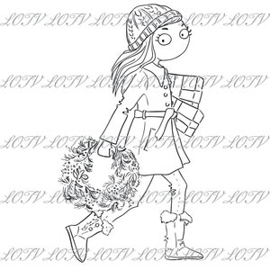 Lotv Digi Stamp - Durch und durch moderne Misses, JPEG, Dezember, Dezember, Junge Frau, Herbst, Weihnachten, Winter, Digital