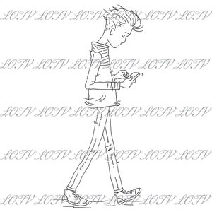LOTV Digi Stamp - WIE - Oliver Texting, JPEG, Jungen, Teenager, Geburtstag, männlich, Digital