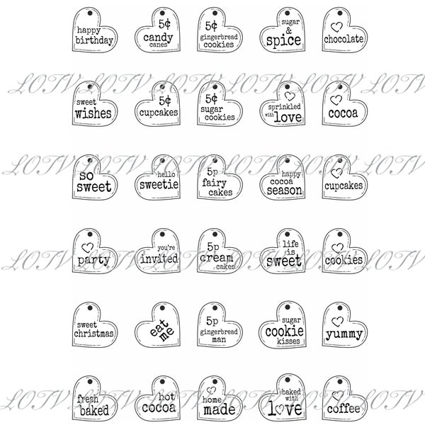 LOTV Digi Stamp Set - Baked with Love - JPG, PNG Digital Artwork