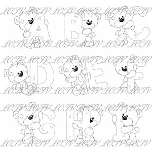 LOTV Digi Stamp Set - Alphabears, 26 letras JPEG, Alfabeto, Digital