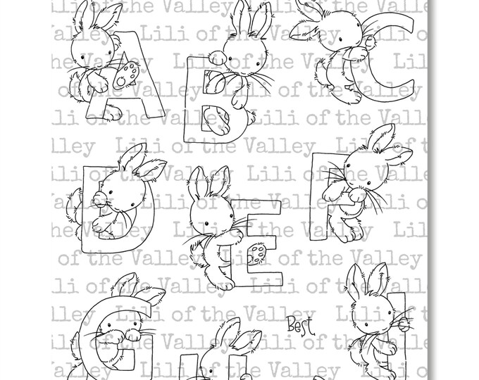A5 Rabbit Bunny Alphabet - AS - A5 Stamp Set - Etsy UK